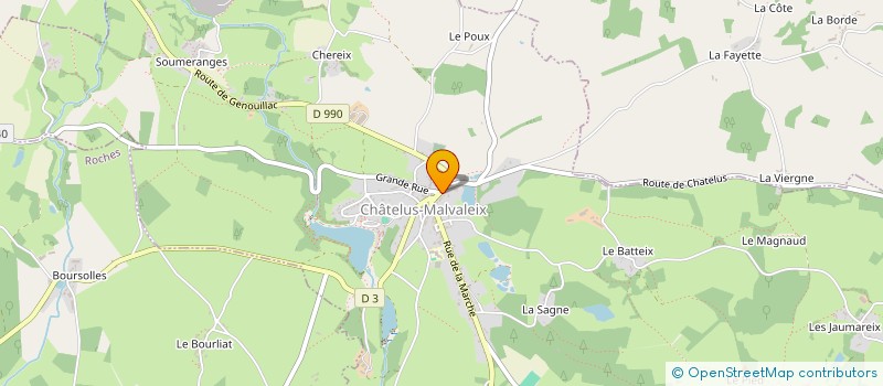 localisation de l'entreprise MADAME CECILE DECHAMBRE à CHATELUS-MALVALEIX