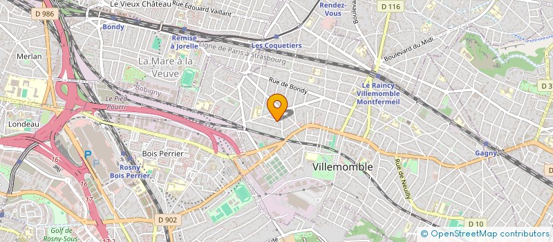 localisation de l'entreprise MADAME CECILE ROULLIER à VILLEMOMBLE