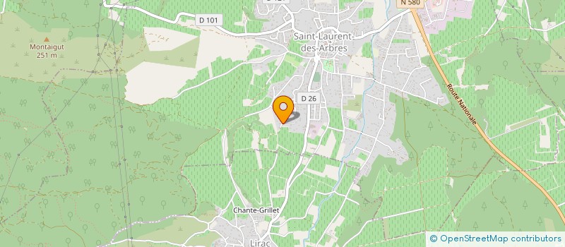 localisation de l'entreprise MADAME CELIA OLIVIER  SAINT-LAURENT-DES-ARBRES