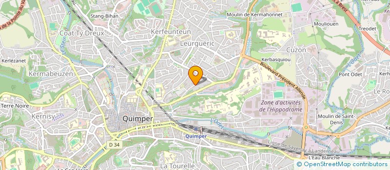 localisation de l'entreprise MADAME CELINE BRIEND à QUIMPER