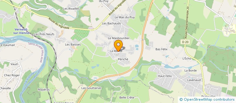 localisation de l'entreprise MADAME CELINE CHEVALLIER à VERNEUIL-SUR-VIENNE