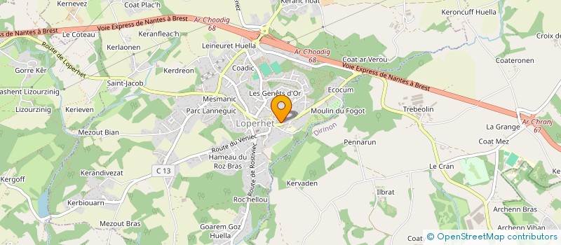 localisation de l'entreprise MADAME CELINE KERVELLA à LOPERHET