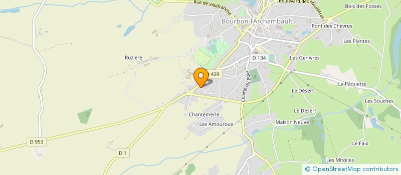 localisation de l'entreprise MADAME CELINE NICOLLET  BOURBON L'ARCHAMBAULT