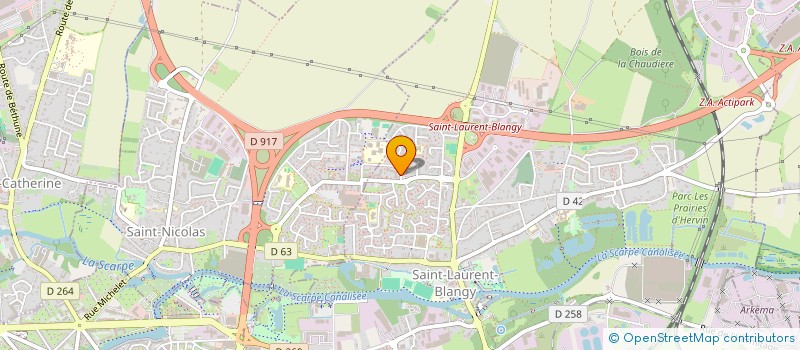 localisation de l'entreprise MADAME CELINE PONTHIEU  SAINT-LAURENT-BLANGY