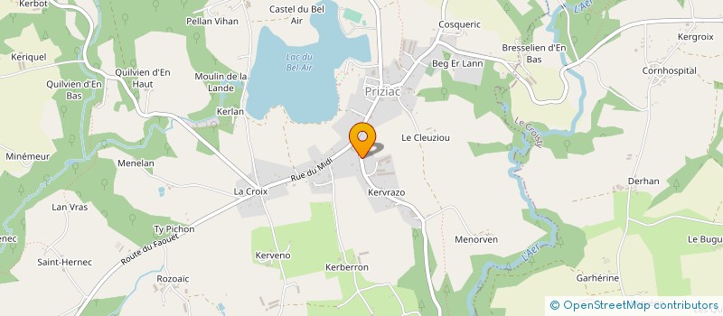 localisation de l'entreprise MADAME CELINE QUEMENER à PRIZIAC
