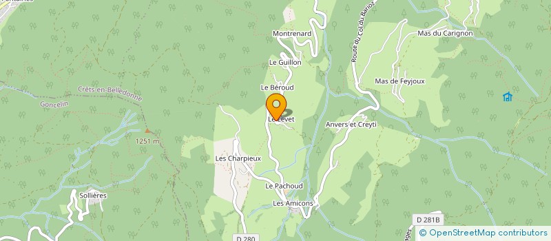 localisation de l'entreprise MADAME CELINE REYMOND-LARUINA  CRETS EN BELLEDONNE