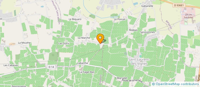 localisation de l'entreprise MADAME CELINE ROCHES  SAINT-LAURENT-DES-VIGNES