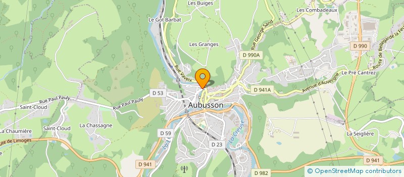 localisation de l'entreprise MADAME CHANTAL FAVART à AUBUSSON