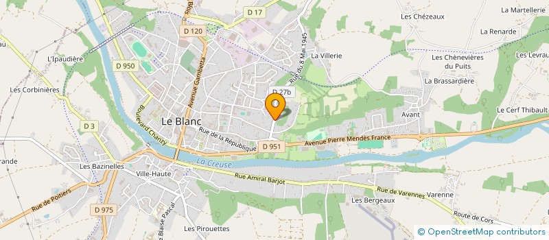 localisation de l'entreprise MADAME CHANTAL RIGOLLET à LE BLANC