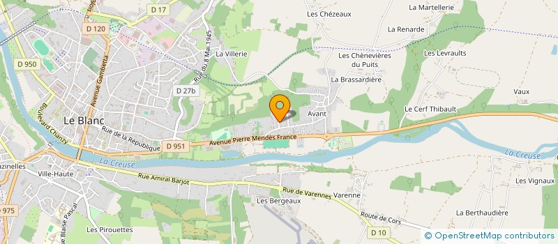 localisation de l'entreprise MADAME CHANTAL VRILOR à LE BLANC