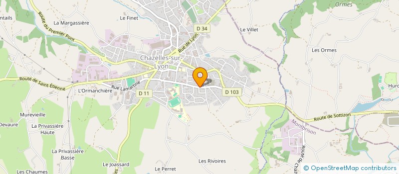 localisation de l'entreprise MADAME CHARLINE RONZON-JARICOT  CHAZELLES SUR LYON