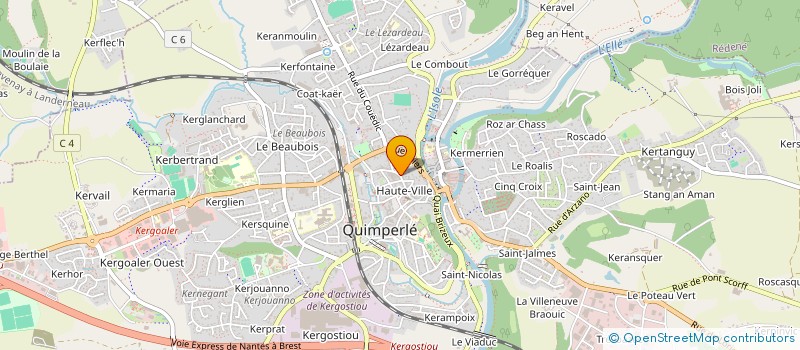 localisation de l'entreprise MADAME CHARLOTTE GRIMAUD  QUIMPERLE