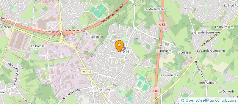 localisation de l'entreprise MADAME CHLOE BINART  LES SORINIERES