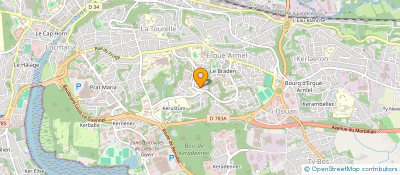 localisation de l'entreprise MADAME CHOURTIA HADRAIN à QUIMPER