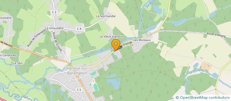 localisation de l'entreprise MADAME CHRISTIANE COUROUX à VIGNOUX-SUR-BARANGEON