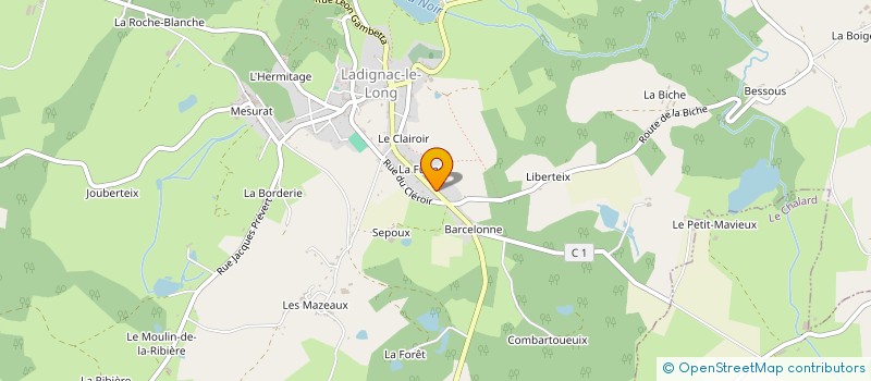 localisation de l'entreprise MADAME CHRISTINE ACHARD à LADIGNAC-LE-LONG