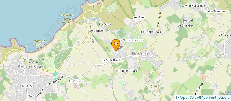 localisation de l'entreprise MADAME CHRISTINE GUEGUEN  PLEVENON