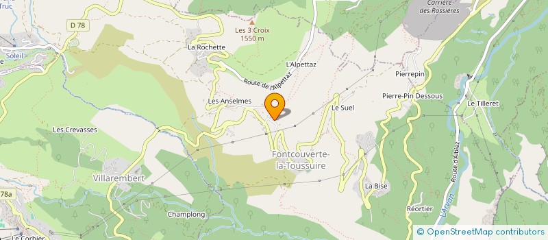 localisation de l'entreprise MADAME CHRISTINE LIMOZIN  FONTCOUVERTE-LA TOUSSUIRE