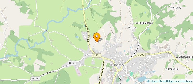 localisation de l'entreprise MADAME CHRISTINE MARSAC  LUBERSAC