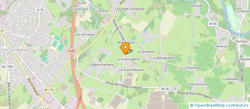 localisation de l'entreprise MADAME CHRISTINE ROUSSEL  LES SORINIERES