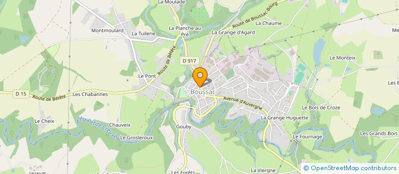 localisation de l'entreprise MADAME CHRISTINE VERNAUDON à BOUSSAC
