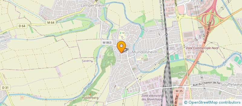 localisation de l'entreprise MADAME CHRISTINE VERNIER  MUNDOLSHEIM