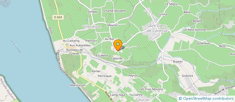 localisation de l'entreprise MADAME CHRYSTEL DUPUIS  PUGNAC