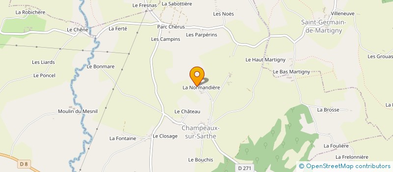 localisation de l'entreprise MADAME CINDY CALAUD  CHAMPEAUX-SUR-SARTHE