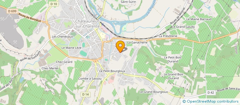 localisation de l'entreprise MADAME CLAIRE JEANDROZ à CHATEAUNEUF-SUR-CHARENTE