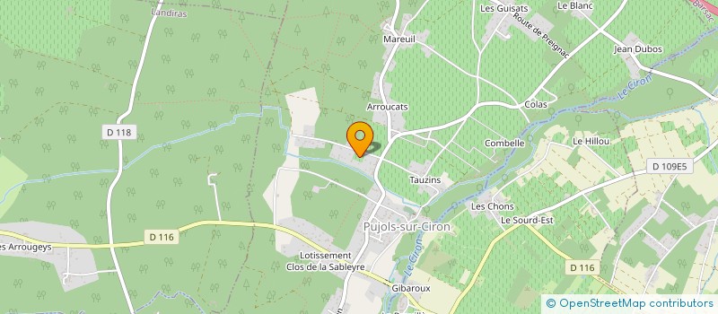 localisation de l'entreprise MADAME CLAIRE SEVERINE GRELLIER  PUJOLS-SUR-CIRON