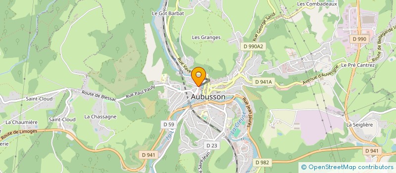 localisation de l'entreprise MADAME CLAIRE TINGAUD à AUBUSSON