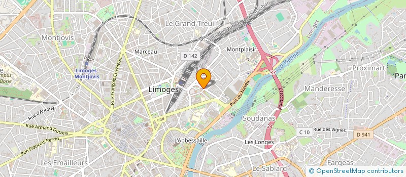 localisation de l'entreprise MADAME CLAIRE VABRE à LIMOGES