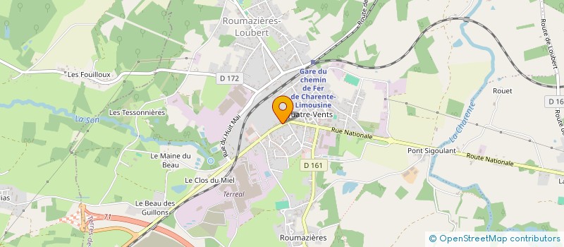 localisation de l'entreprise MADAME CLARA BOUYAT  TERRES-DE-HAUTE-CHARENTE