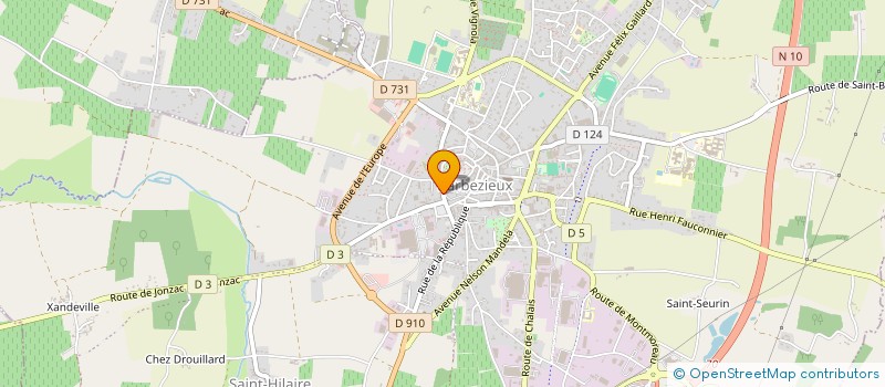 localisation de l'entreprise MADAME CLARA GLENISSON à BARBEZIEUX-SAINT-HILAIRE