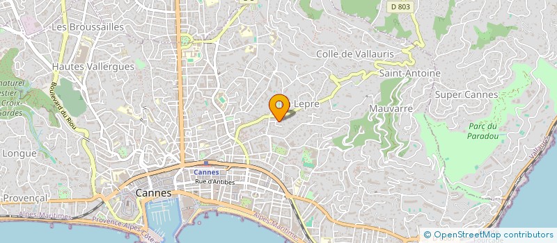 localisation de l'entreprise MADAME CLARA TRABAUD à CANNES