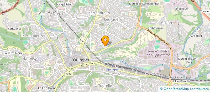 localisation de l'entreprise MADAME CLARYSSE BOURLEAU à QUIMPER