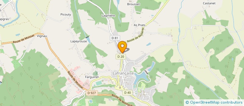 localisation de l'entreprise MADAME CLAUDE BELAYGUE à LAFRANCAISE