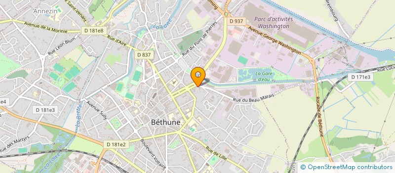 localisation de l'entreprise MADAME CLAUDE DELHAYE à BETHUNE