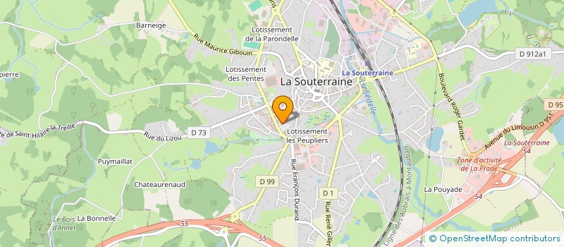 localisation de l'entreprise MADAME CLAUDETTE FILLOUX à LA SOUTERRAINE