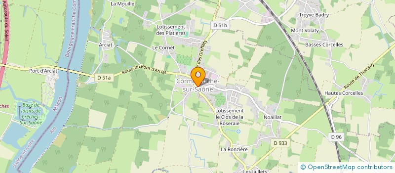 localisation de l'entreprise MADAME CLAUDETTE RABUEL à CORMORANCHE-SUR-SAONE