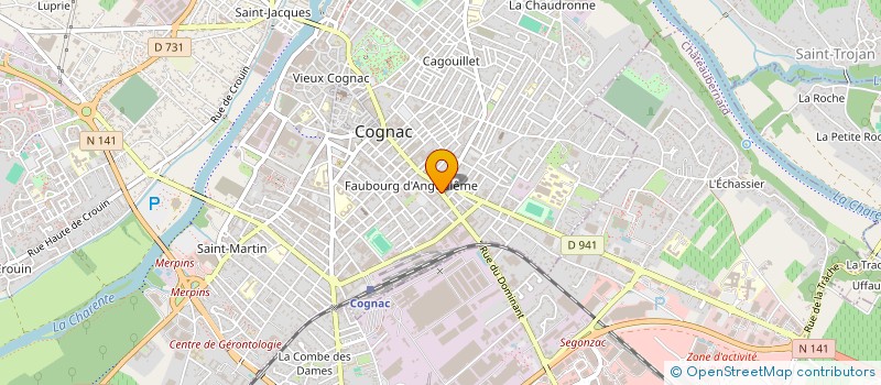 localisation de l'entreprise MADAME CLAUDIA BOURQUENCIER à COGNAC