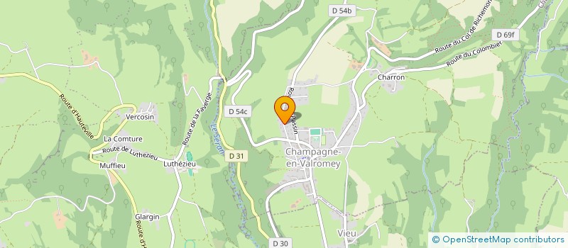 localisation de l'entreprise MADAME CLAUDIE RIOU à CHAMPAGNE-EN-VALROMEY