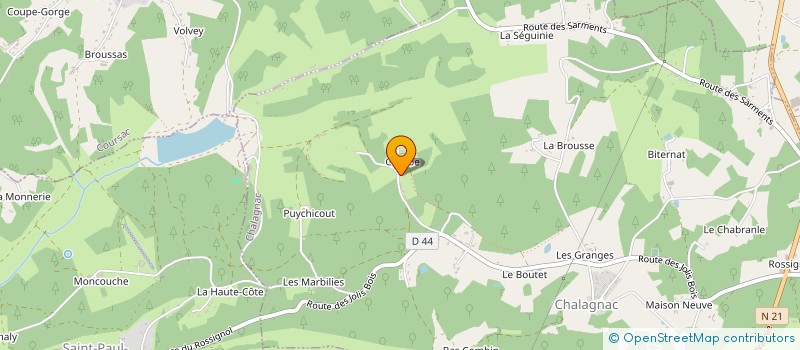 localisation de l'entreprise MADAME CLAUDINE BOISSEAU à CHALAGNAC