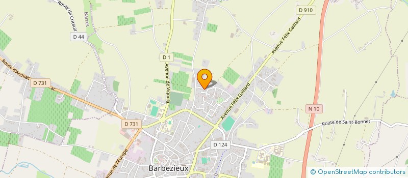 localisation de l'entreprise MADAME CLAUDINE CABOU  BARBEZIEUX-SAINT-HILAIRE