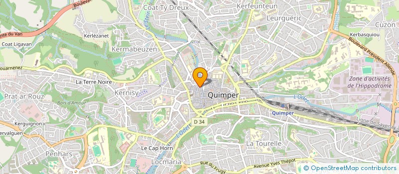 localisation de l'entreprise MADAME CLAUDINE KERBRAT à QUIMPER