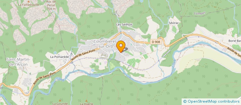 localisation de l'entreprise MADAME CLAUDINE MILHAU à COLOMBIERES-SUR-ORB