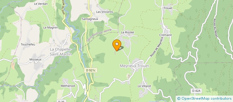 localisation de l'entreprise MADAME CLAUDINE SPORTES  MEYRIEUX-TROUET