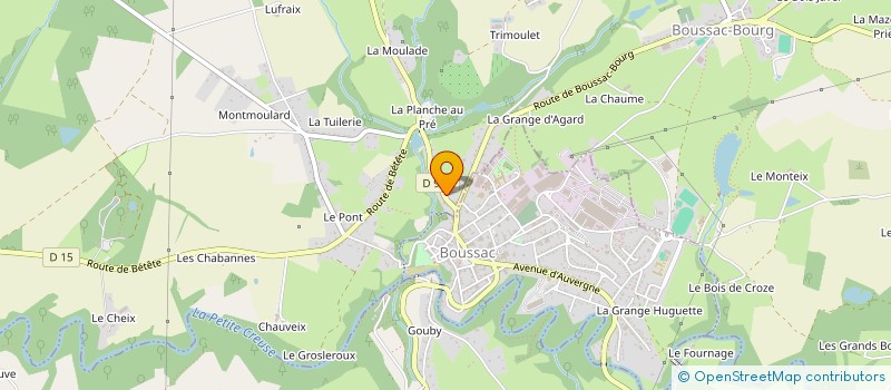 localisation de l'entreprise MADAME CLELIA MARTORELLI  BOUSSAC-BOURG