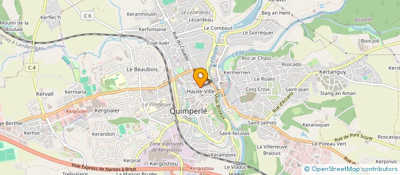 localisation de l'entreprise MADAME CLEMENCE MILOUX  QUIMPERLE