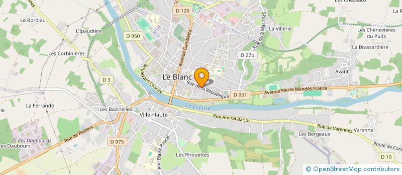 localisation de l'entreprise MADAME COLINE DESCAMPS à LE BLANC